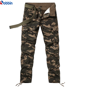 Pantalones Cargo de Camuflaje para Hombre, Cintura Media, Corte Regular, Transpirables, Estilo Workwear, con Múltiples Bolsillos, de Algodón - Product Image 2