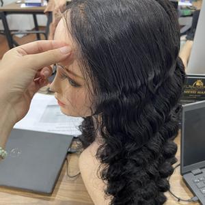 Prix de gros d'usine Extensions de cheveux humains vierges vietnamiens 100% Perruque ondulée pour le corps Cheveux de couleur noire - Product Image 1