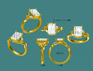 3 Carat Yellow Gold Marquise Cut Diamond Tension <b>Set</b> IGI Certified Cocktail <b>Ring</b> for <b>Women</b> - Product Image 3