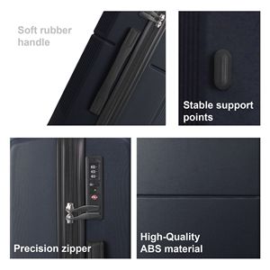 Set Valigie Premium Blu in ABS a 3 Pezzi (20, 24, 28 Pollici) con Manico Multi-Posizione, Ruote Silenziose Girevoli e Approvazione TSA - Product Image 3
