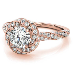 Elegante Anillo de Compromiso de Oro Sólido de 18k con Diseño de Halo Trenzado y Diamante Cultivado en Laboratorio para Mujeres y Chicas, Ideal para Fiestas - Product Image 4