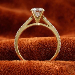 Marquise Cut Moissanite Pave <b>Ring</b> Gold Engagement <b>Ring</b> for Women Elegant Bridal Jewelry Gift - Product Image 2