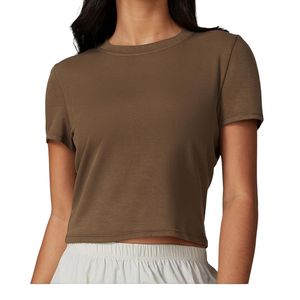 T-shirt court personnalisé pour femme, vente en gros, manches courtes, décontracté, doux, respirant, mode estivale, coupe ample, streetwear, crop tee - Product Image 6