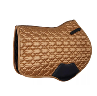 Tapis de selle de luxe en or avec bonnet d'oreille assorti, équipement d'équitation matelassé