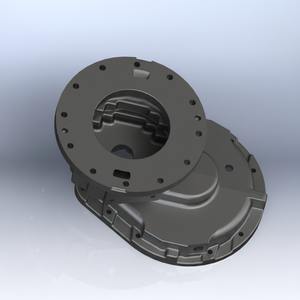 Boîtier de cloche d'embrayage (boîtier d'embrayage/plaque adaptatrice de transmission) Yogi Engineering, en fonte/acier/alliage d'aluminium, modèle 03 - Product Image 3