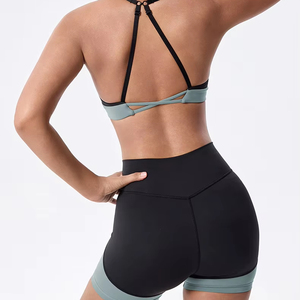 Conjunto de Yoga de 2 Piezas Personalizable para Mujer, Tirantes Ajustables, Diseño de Cintura Alta, Material de Spandex/Nylon, Elástico y Activo - Product Image 3