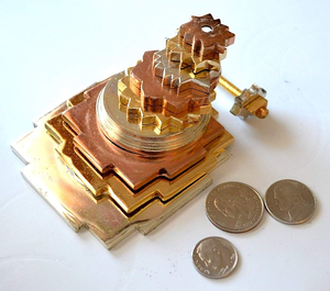 Statue de la Pyramide Shree Yantra de Meru, finition métallique dorée, décoration spirituelle pour la maison, ornement d'autel de méditation, cadeau - Product Image 4