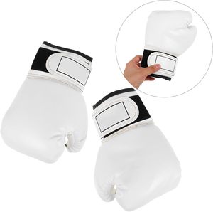 Gants de boxe en cuir blanc pour adultes, avec fermeture réglable à la poignet, respirants et anti-humidité - Product Image 2