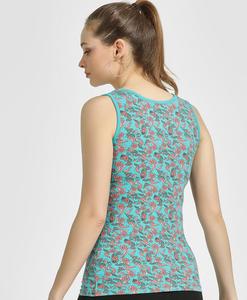 Débardeur pour femme à imprimé floral, col rond, décontracté, respirant, en tricot, spandex, polyester, vêtements de sport - Product Image 5