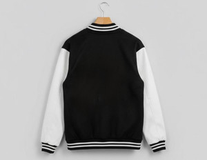 OEM Clothing Manufacturers Custom Embroidered Heavyweight Casual Bomber Jacket Men's Vintage Varsity Front Logo for Winter - Product Image 2