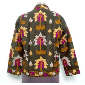 Suministro al por Mayor de Chaquetas Acolchadas de Algodón 100% Bordadas para Mujer, Estilo Retro Bohemio, Ecológicas y Transpirables de Fábrica - Product Image 5