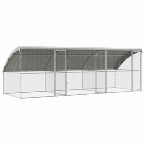 Jaula para Pollos Plateada de 3 Piezas, 236.22 x 78.74 x 78.15 Pulgadas, para el Cuidado de Animales - Product Image 2