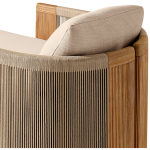 Hot Sale The Langham Premium Handcrafted teak Rattan Curved <b>Sofa</b> Elegant Contemporary Outdoor Lounge Chair For Hospitality - Product Image 4