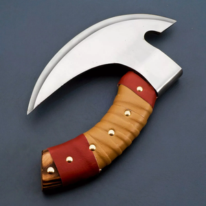 Cuchillo para Pizza de Acero al Carbono Forjado a Mano, Hoja Grabada, Mango de Madera, Cortador de Pizza, Herramienta de Cocina para Restaurante, Venta al por Mayor - Product Image 2