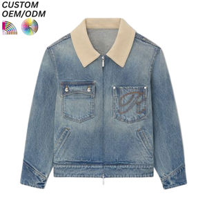 แจ็คเก็ตเดนิมทรงทรัคเกอร์สไตล์วินเทจสำหรับผู้ชาย  แบบลำลอง สีเข้ม  รับผลิตแบบ OEM ODM สำหรับขายส่ง ผลิตจากผ้าฝ้าย 100% - Product Image 5