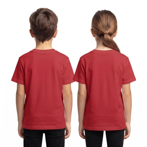 Hauts de loisirs basiques à col rond pour enfants, chemises unies à manches courtes unisexe, vêtements décontractés quotidiens pour garçons et filles, fournisseur de vêtements - Product Image 2