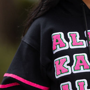 <span class=keywords><strong>Sudadera</strong></span> con Capucha <span class=keywords><strong>Negra</strong></span> para Mujer, <span class=keywords><strong>Sudadera</strong></span> con Estampado de la Hermandad Alpha <span class=keywords><strong>Kappa</strong></span> Alpha, <span class=keywords><strong>Sudadera</strong></span> Informal de Manga Larga con Capucha, Estilo Urbano - Product Image 6