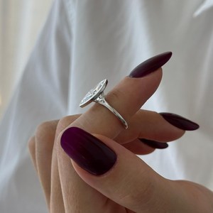 2.5 Carat Marquise Lab Grown Diamond Bezel Set <b>Split</b> Shank Solitaire <b>Ring</b> in White Gold , IGI Certified - Product Image 3