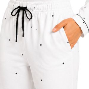 Manufacturer Womens White and <b>Black</b> Long Sleeve Crop Cardigan Wide Leg <b>Pajama</b> <b>Set</b> Soft Breathable Lounge Sleepwear Custom OEM - Product Image 5