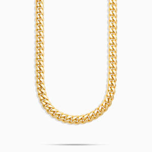 8mm Miami Cuban Chain <b>Necklace</b> 18K Gold Plated 925 Sterling <b>Silver</b> Cuban Link Chain <b>for</b> <b>Men</b> and Women - Product Image 2