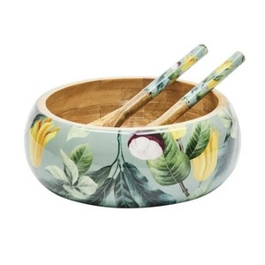 Ensemble de bols à salade en bois d'acacia bio personnalisés, cuillères à salade grandes, vente chaude, pour restaurants, maison, hôtel - Product Image 4