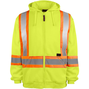 เสื้อแจ็คเก็ตมีฮู้ดแบบซิป เสื้อฮู้ดแบบสวมหัว เสื้อสเวตเชิ้ตแบบมีฮู้ด เสื้อฮู้ดสะท้อนแสงสีเหลืองราคาประหยัด เสื้อฮู้ดสำหรับผู้ชายและผู้หญิง เสื้อผ้าเพื่อความปลอดภัย - Product Image 1