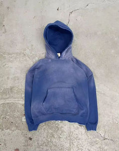 Sudadera con capucha personalizada al por mayor para hombre, 350 g/m², forro polar, estilo streetwear, teñida en prenda, para marcas de streetwear estadounidenses, proveedor mayorista. - Product Image 5
