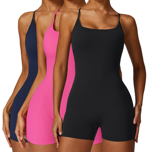 Custom Women Sport <b>Jumpsuit</b> Spaghetti Strap Solid Color Quick Dry Breathable Yoga Fitness Wear ODM OEM Service Wholesale - Product Image 5