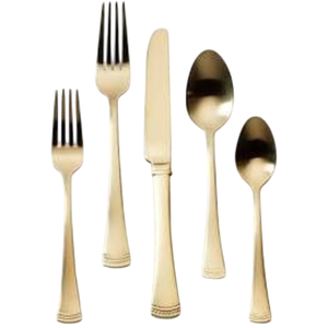Ensemble de couverts en or mat avec poignées en nacre, finition miroir haute brillance, compatible lave-vaisselle, pour mariage et usage domestique - Product Image 6
