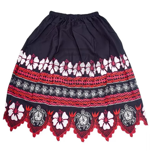 Faldas Polinesias Personalizadas de Alta Calidad para Mujer, Algodón y Poliéster, Estilo Casual, Largo hasta la Rodilla, Estilo Hawaiano Natural - Product Image 1