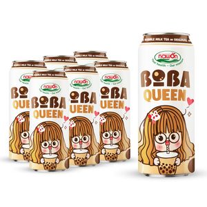 BOBA QUEEN Bubble Milk Tea en conserve 500 ml 5 saveurs produits les plus vendus 2025 Échantillon gratuit Boisson gazeuse Boba Milk Tea au Vietnam ISO - Product Image 4