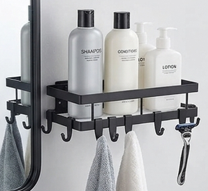Premium Black <b>Metal</b> <b>Wall</b> Mounted <b>Cabinet</b> Rack with Sturdy Storage Shelves Holder Exclusive Design for Multipurpose Kitchenware - Product Image 2