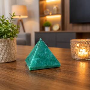 Figurine en pierre précieuse naturelle verte en forme de pyramide, pierre polie, ornement pour la méditation, le Reiki, le Feng Shui, la décoration de la maison - Product Image 4