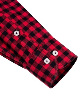 Nhà Cung Cấp Tốt Nhất Người Đàn Ông Mới Của Thường Thiểu-Phù Hợp Túi Màu Đỏ Và Màu Đen Hộp Dài Tay Áo Sọc Flannel Áo Sơ Mi - Product Image 2