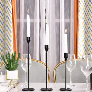Tall Handmade Metal Taper Candle Holder Iron Pillar <b>Candlestick</b> Stand Polished Gold <b>Black</b> Rose Gold Silver for Home Tables Decor - Product Image 5