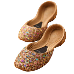 Nuevo Diseño, Khussa Multicolor para Mujer, Hecho a Mano, Tendencia de Moda, Estampado, Antideslizante, Color Personalizado, Directo de Fábrica - Product Image 1