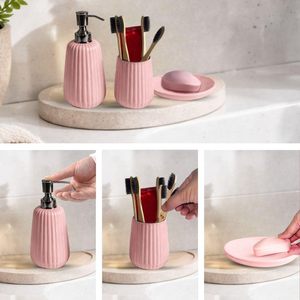 Dispensador de Jabón Líquido de Cerámica para Baño, 500 ml, Botella Multiusos para Loción y Desinfectante, para Lavabo y Fregadero de Cocina - Product Image 5