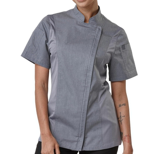 Women Kitchen <b>Chef</b> Jacket With Short Sleeve Professional Manufacture Culinary Uniform Coat For Restaurant Hotel - Product Image 1