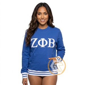 เสื้อสเวตเชิ้ตผ้าฟลีซคอวีทรงปกติสำหรับผู้หญิง Zeta Phi Beta แบบสั่งทำขายส่ง ปักลายตามสั่ง สีพื้น สำหรับฤดูหนาว - Product Image 3
