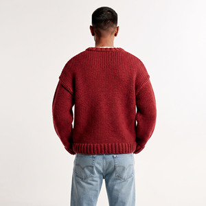 Pull en tricot d'hiver pour homme OEM ODM, col rond classique, pull chaud en tricot, vente en gros, pull en tricot d'hiver pour homme de haute qualité - Product Image 2