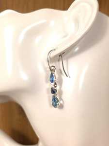 Pendientes de topacio natural facetado, plata de ley 925, azul claro, azul oscuro, joyería hecha a mano sin níquel para mujer - Product Image 2