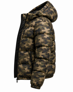 Custom Men's Camouflage Puffer Jacket Hooded Winter <b>Coat</b> Lightweight Insulated Outdoor Outerwear OEM Manufacturing Supplier - Product Image 4