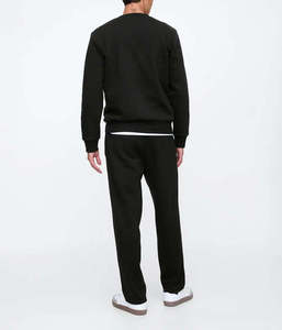 Sudadera y pantalones deportivos de corte regular para hombre al por mayor, conjunto deportivo de algodón y forro polar personalizado para hombre, estilo vintage. - Product Image 3