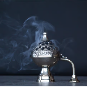 Brûleur d'encens à refoulement en métal avec support, pour aromathérapie, usage domestique, parfum d'ambiance, encens islamique de luxe, fournitures indiennes - Product Image 5