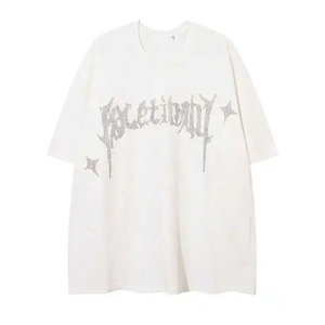 เสื้อยืดผู้ชายคุณภาพสูง ผ้าฝ้ายแท้ 100% เนื้อผ้าหนา ระบายอากาศได้ดี แห้งเร็ว เป็นมิตรกับสิ่งแวดล้อม  รับผลิตตามแบบ  ขายส่ง ประดับด้วยคริสตัล - Product Image 1