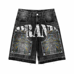 Ensembles deux pièces de haute qualité en coton délavé à l'acide (80 % coton, 20 % polyester) : sweat à capuche et short en jean pour hommes - Product Image 6