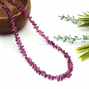 ลูกปัดพลอยโกเมน Rhodolite ธรรมชาติทรงหยดน้ำ16นิ้วขนาด2.5x4ถึง3.5x6มม. สำหรับทำเครื่องประดับ - Product Image 2