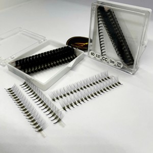 Extensiones de Pestañas Preformadas al por Mayor, Pelo Sintético, Ultra Speed Fan, Longitud Mixta 7-20mm, Curvatura C/DD/L/M, Negro Mate, Logotipo Personalizado - Product Image 4