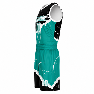 Uniformes de Baloncesto Personalizados, Conjunto de Camiseta y Pantalones Cortos, Secado Rápido, Transpirable, 100% Poliéster, Antibacteriano, Deportivo - Product Image 2
