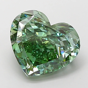 Diamante verde sintético de corte corazón, piedra suelta para la elaboración de joyas. - Product Image 1